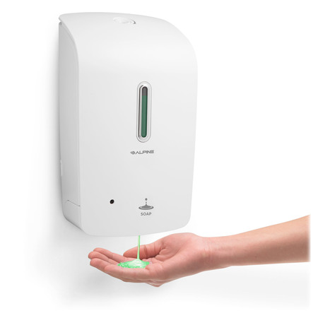 Alpine Industries Automatic Hands Free Bulk Liquid Soap Dispenser, 33 oz capacity, White 421-WHI